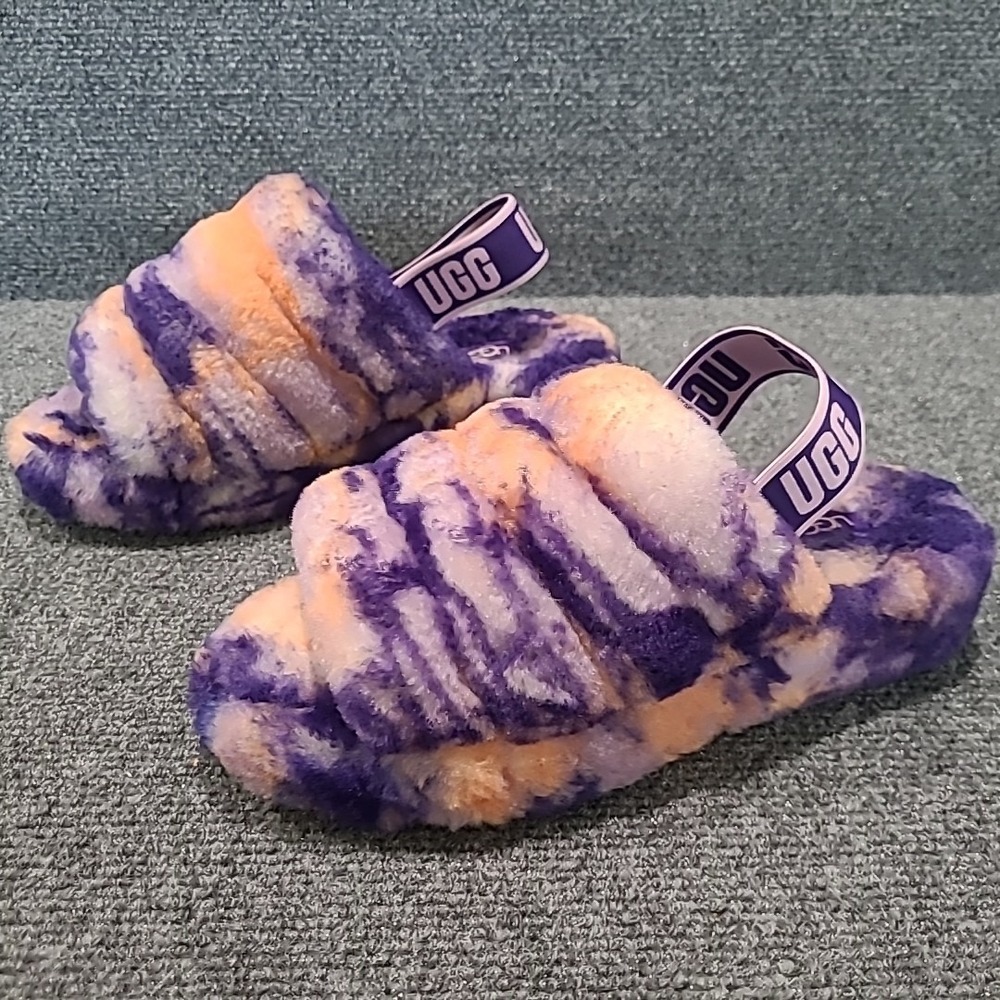 UGG Women's Fluff Yeah Slide Marble Violet‎ Sheepskin 1122554 Slide US 6 / EU 37